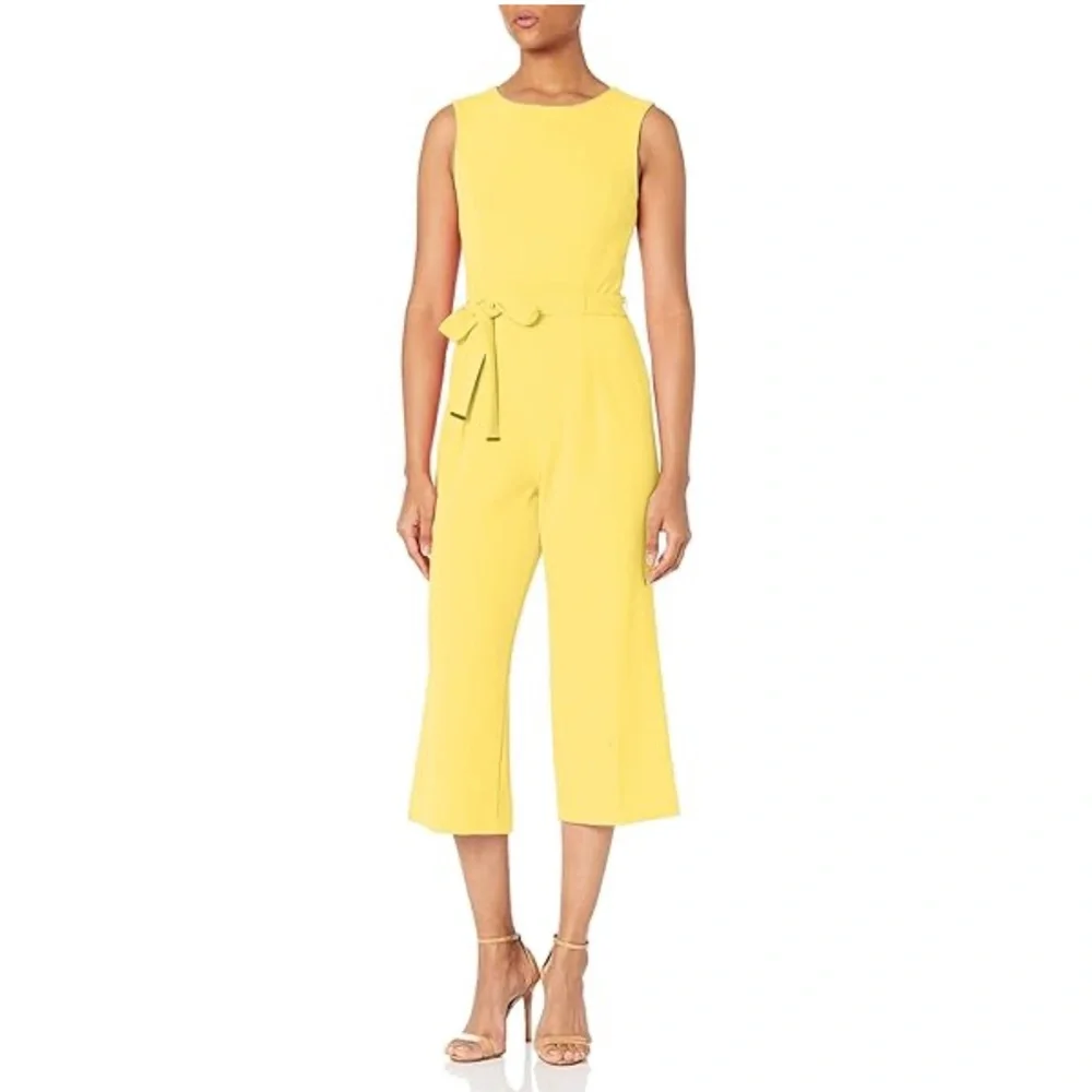 Tommy Hilfiger Yellow V-Neck Jumpsuit - Picture 1 of 10